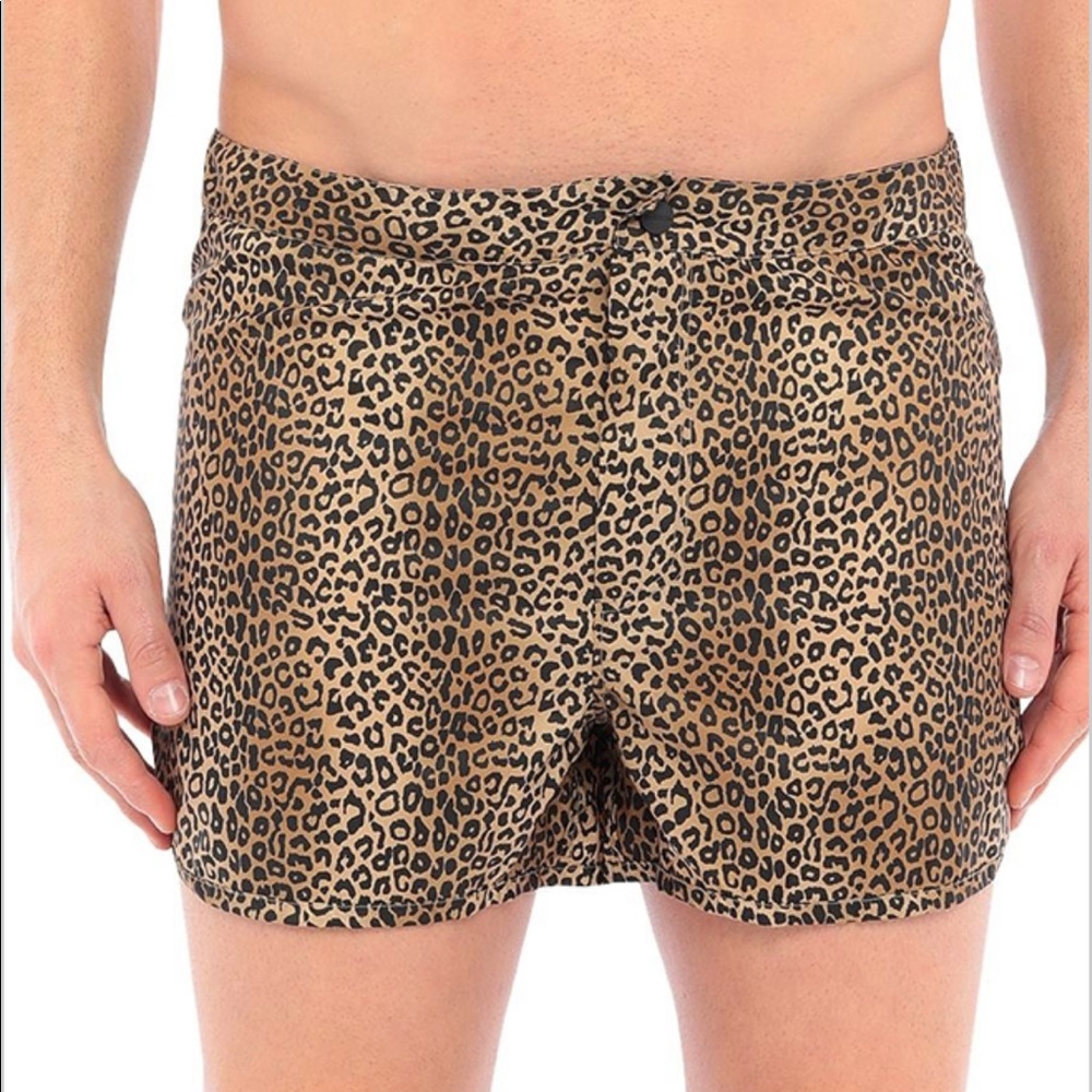 Valentino Animal Print Swim Trunks NWT